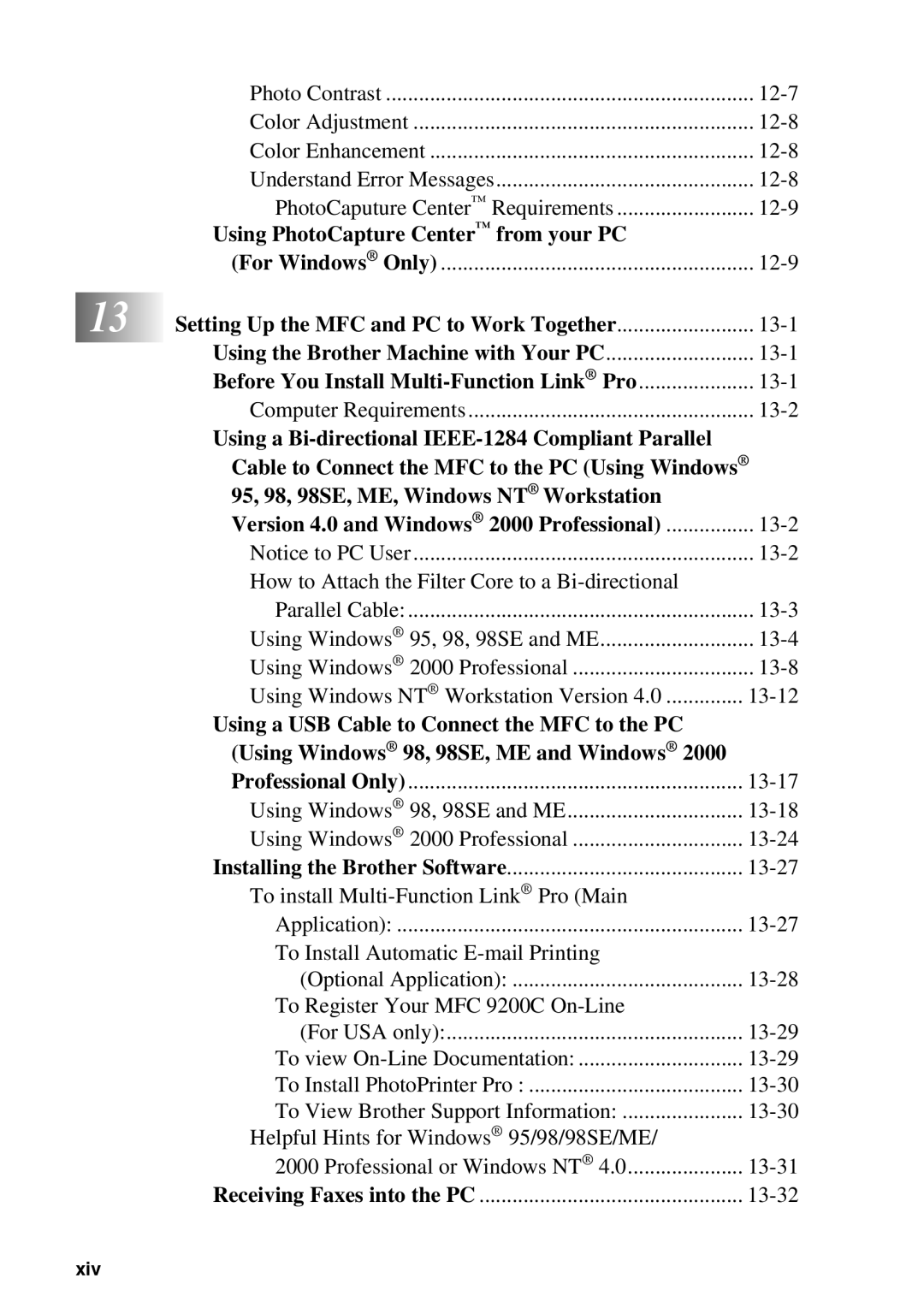 Brother 9200C owner manual Using PhotoCapture Center From your PC, Setting Up the MFC and PC to Work Together 