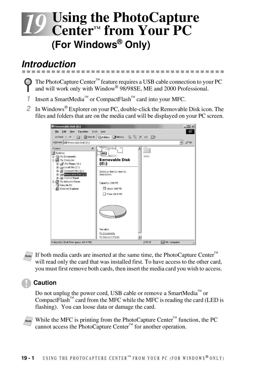 Brother 9200C owner manual 19 19Using the PhotoCapture Center from Your PC 