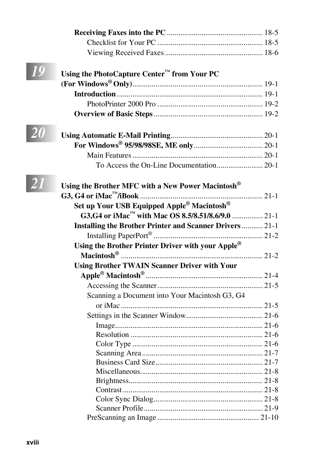 Brother 9200C owner manual Using the PhotoCapture Center from Your PC, Using the Brother MFC with a New Power Macintosh 