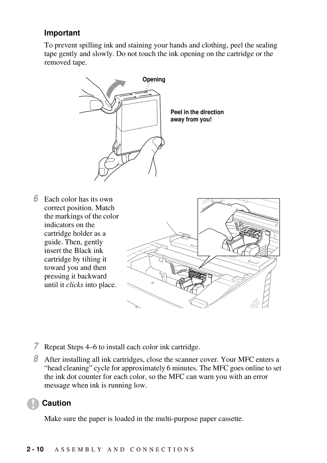 Brother 9200C owner manual Opening 