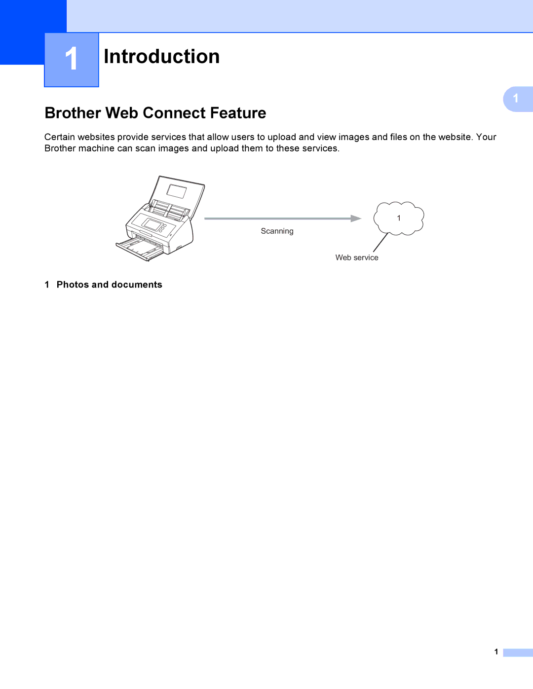 Brother ADS2500W manual Introduction, Brother Web Connect Feature 