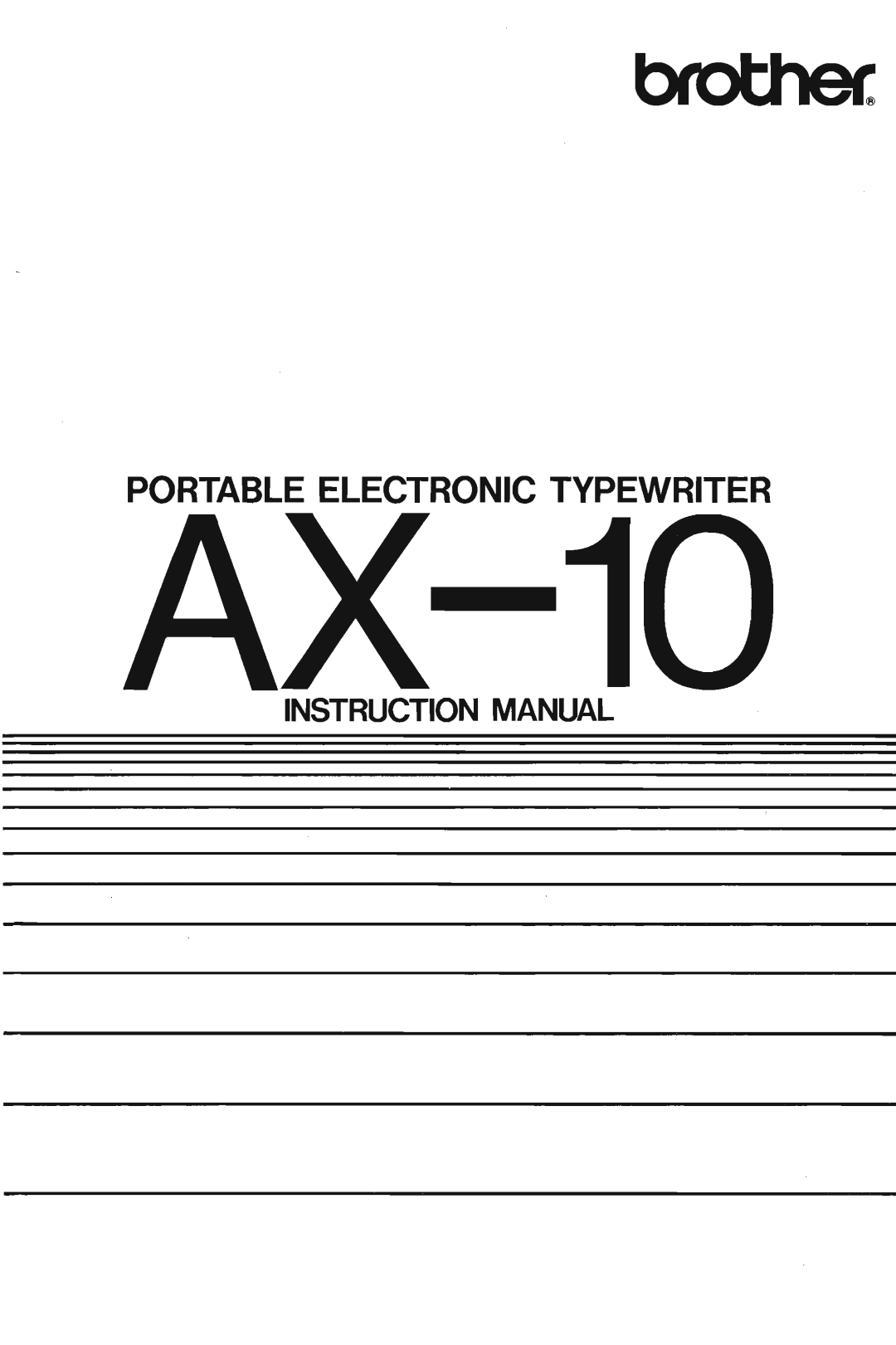 Brother AX-10 manual 