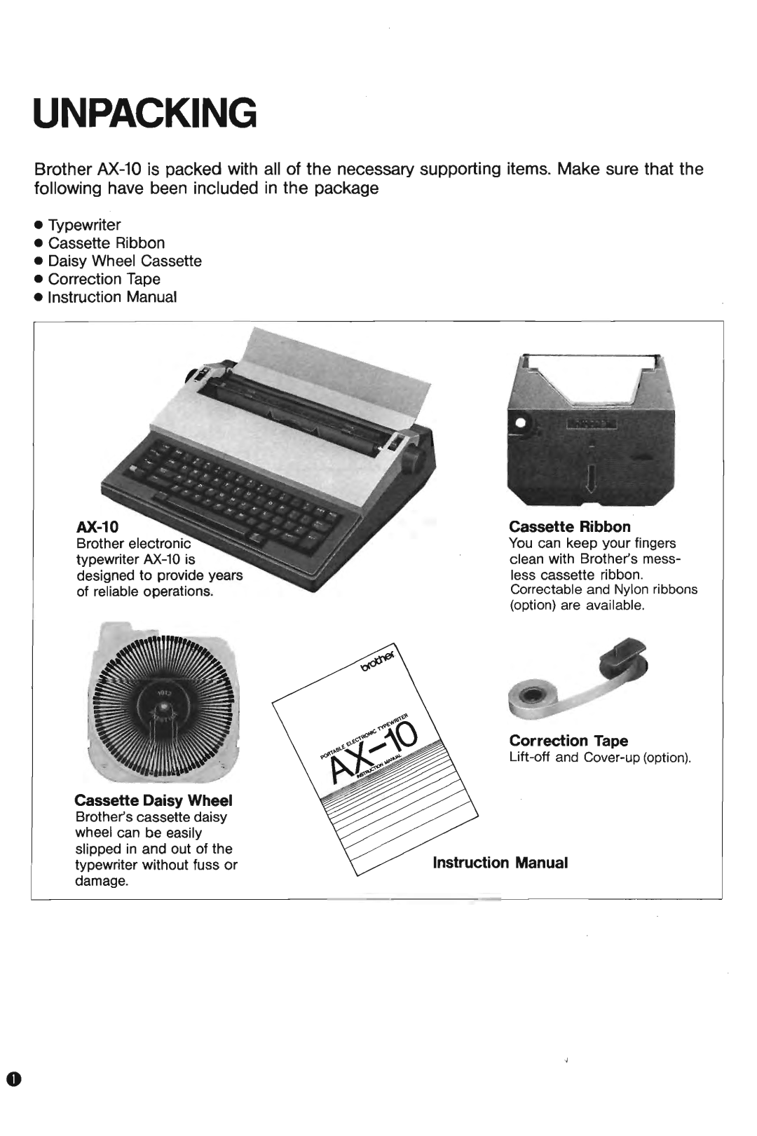 Brother AX-10 manual 