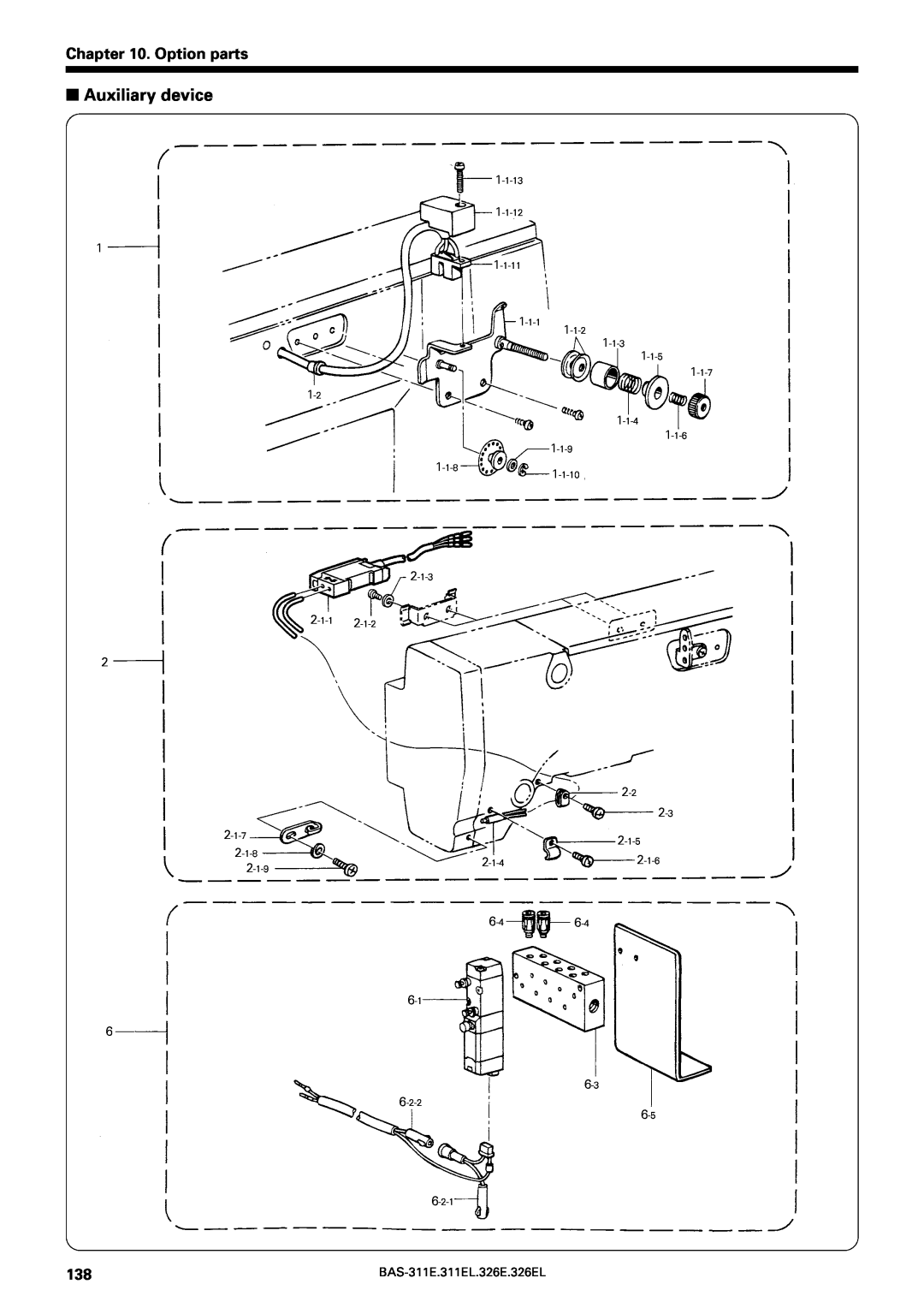 Brother BAS-311E service manual Auxiliary device, Option parts 