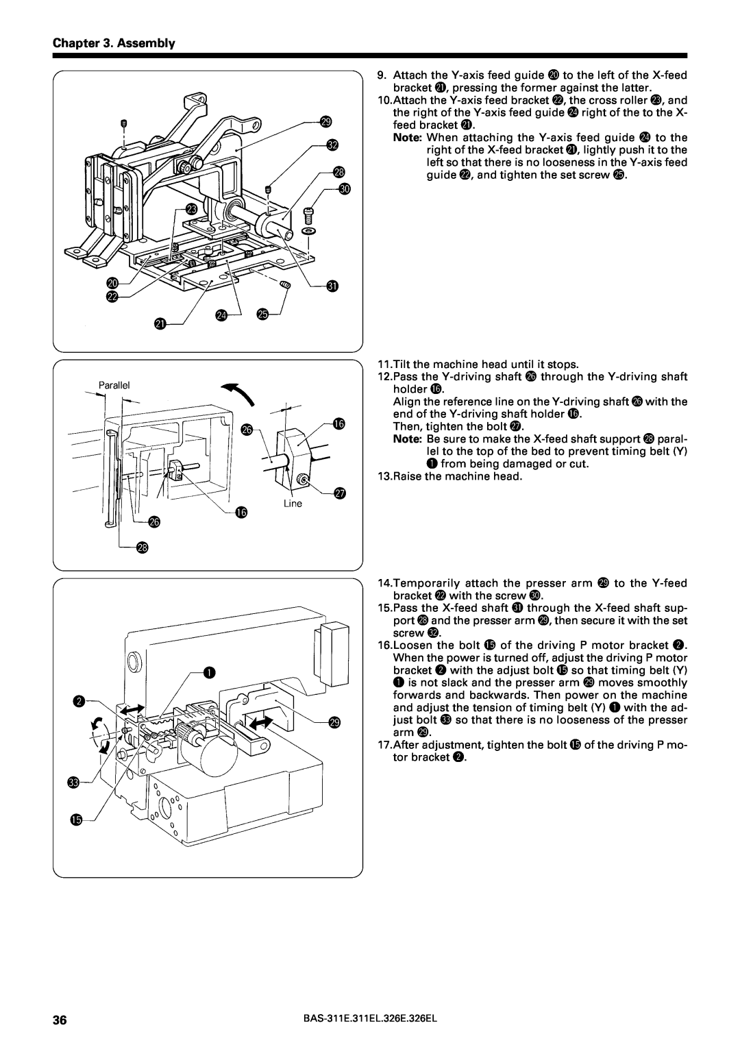 Brother BAS-311E service manual Assembly, @9 #2 @8 #0 @3, @0 @2, #1 @4 @5, @6 !6, @6 @8, q w @9 #3 