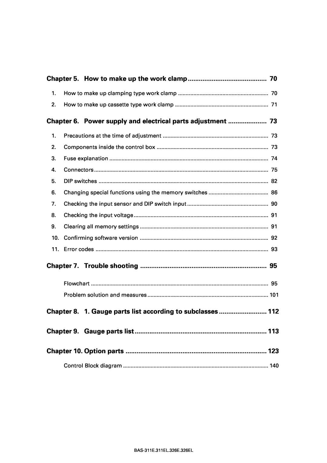 Brother BAS-311E service manual How to make up the work clamp 