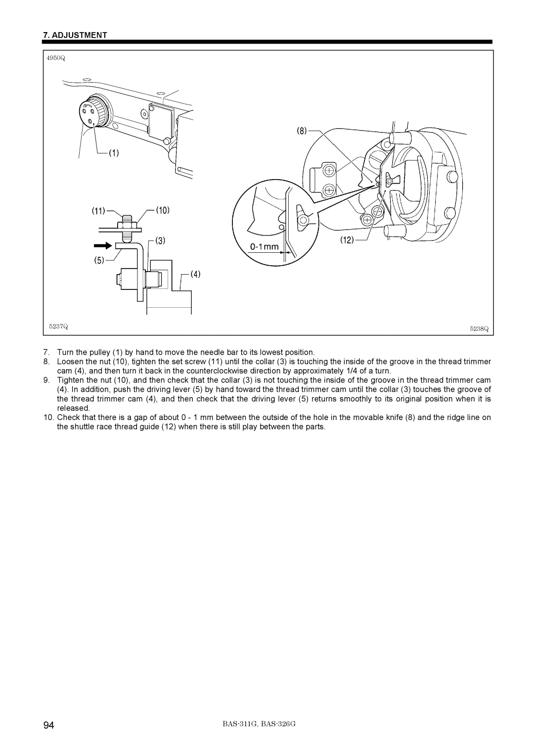 Brother BAS-311G service manual 4950Q 5237Q 5238Q 