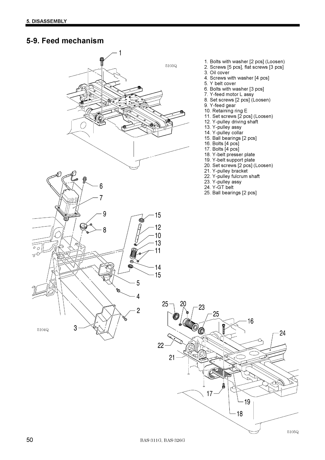 Brother BAS-311G service manual 5103Q 5104Q 