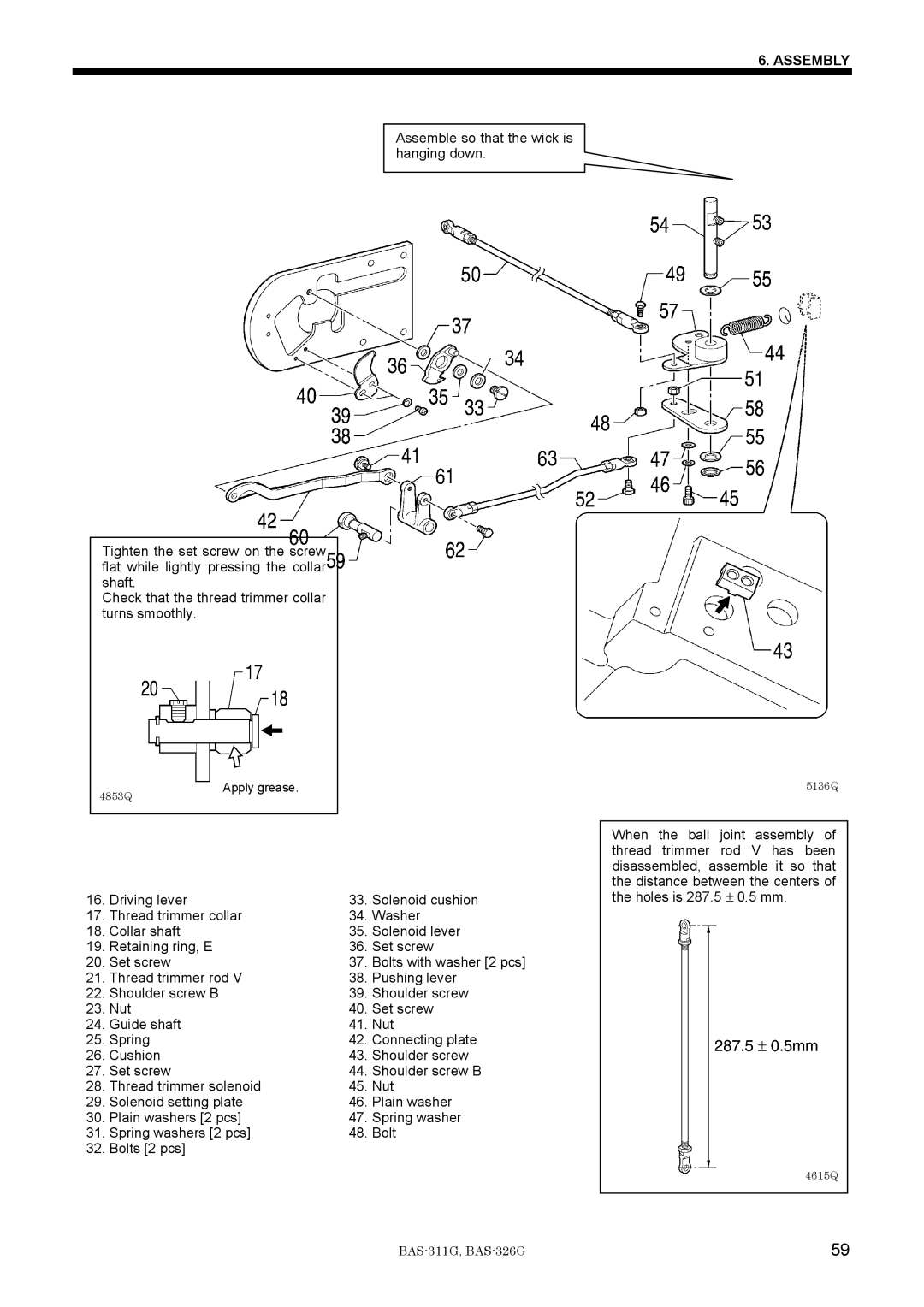 Brother BAS-311G service manual Apply grease 