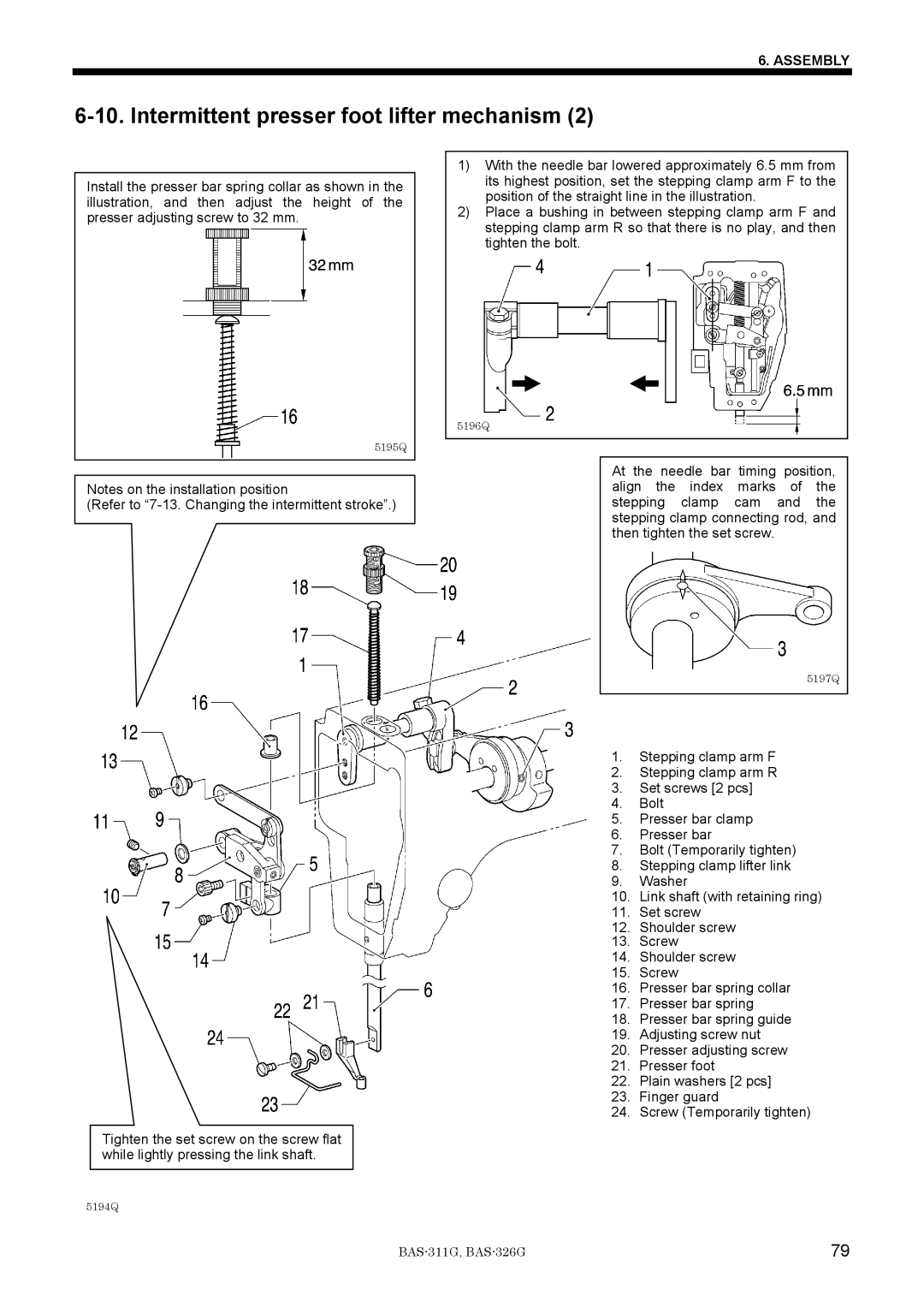 Brother BAS-311G service manual 5195Q 