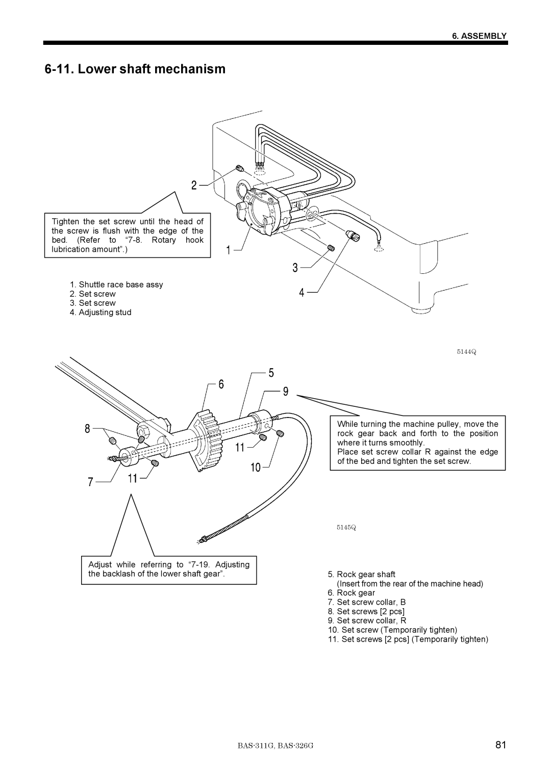 Brother BAS-311G service manual 5144Q 