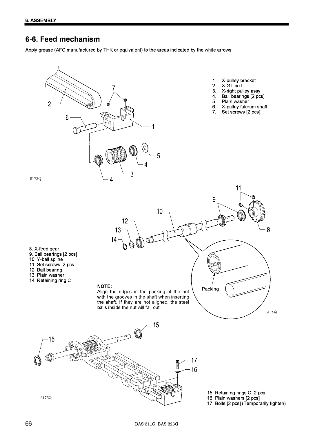 Brother BAS-311G service manual Feed mechanism, Assembly 