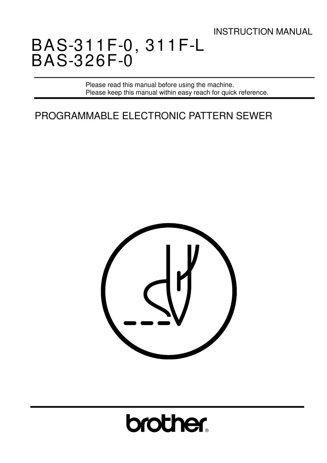 Brother BAS-311F-L, BAS-311F-0 instruction manual BAS-326F-0 