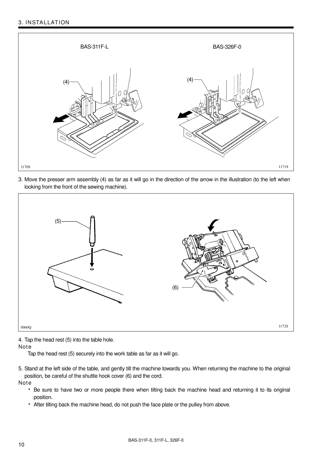 Brother BAS-311F-0, BAS-326F-0, BAS-311F-L instruction manual 1170S 