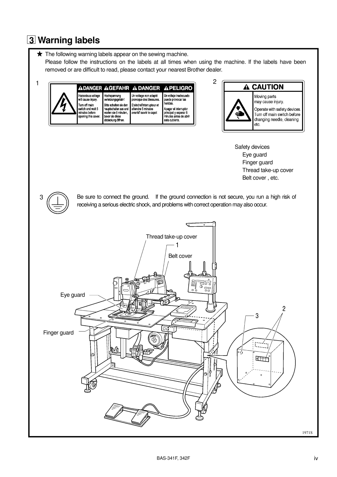 Brother BAS-342F, BAS-341F, 342Fi, PROGRAMMABLE ELECTRONIC PATTERN SEWER instruction manual 1971S 