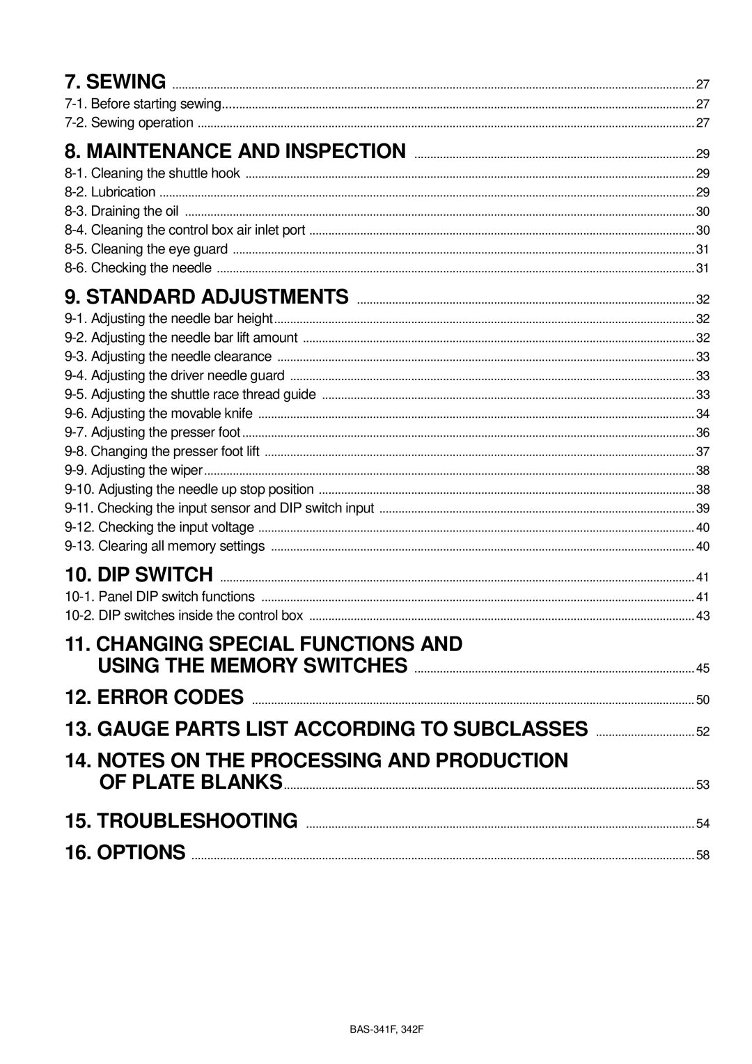 Brother PROGRAMMABLE ELECTRONIC PATTERN SEWER, BAS-341F, BAS-342F, 342Fi instruction manual Changing Special Functions 