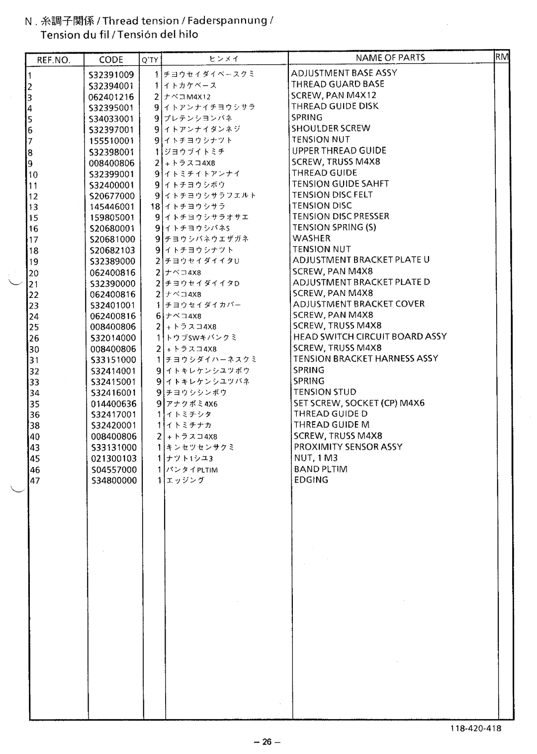 Brother BAS-423 manual 