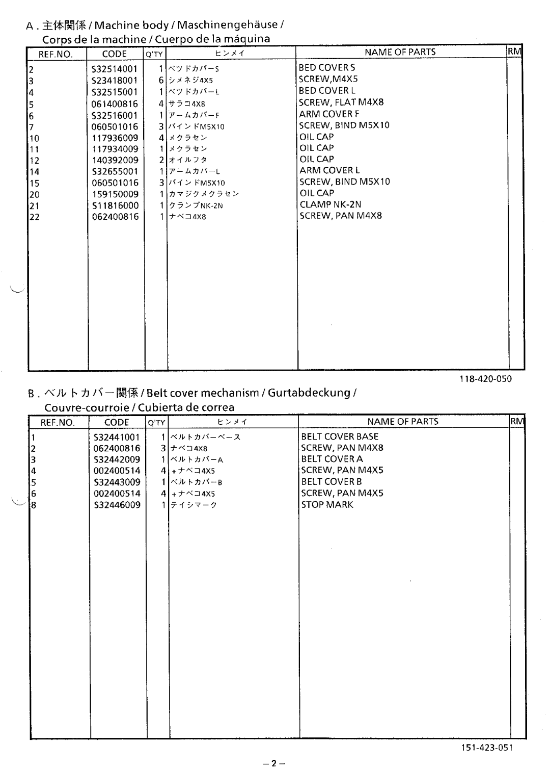 Brother BAS-423 manual 