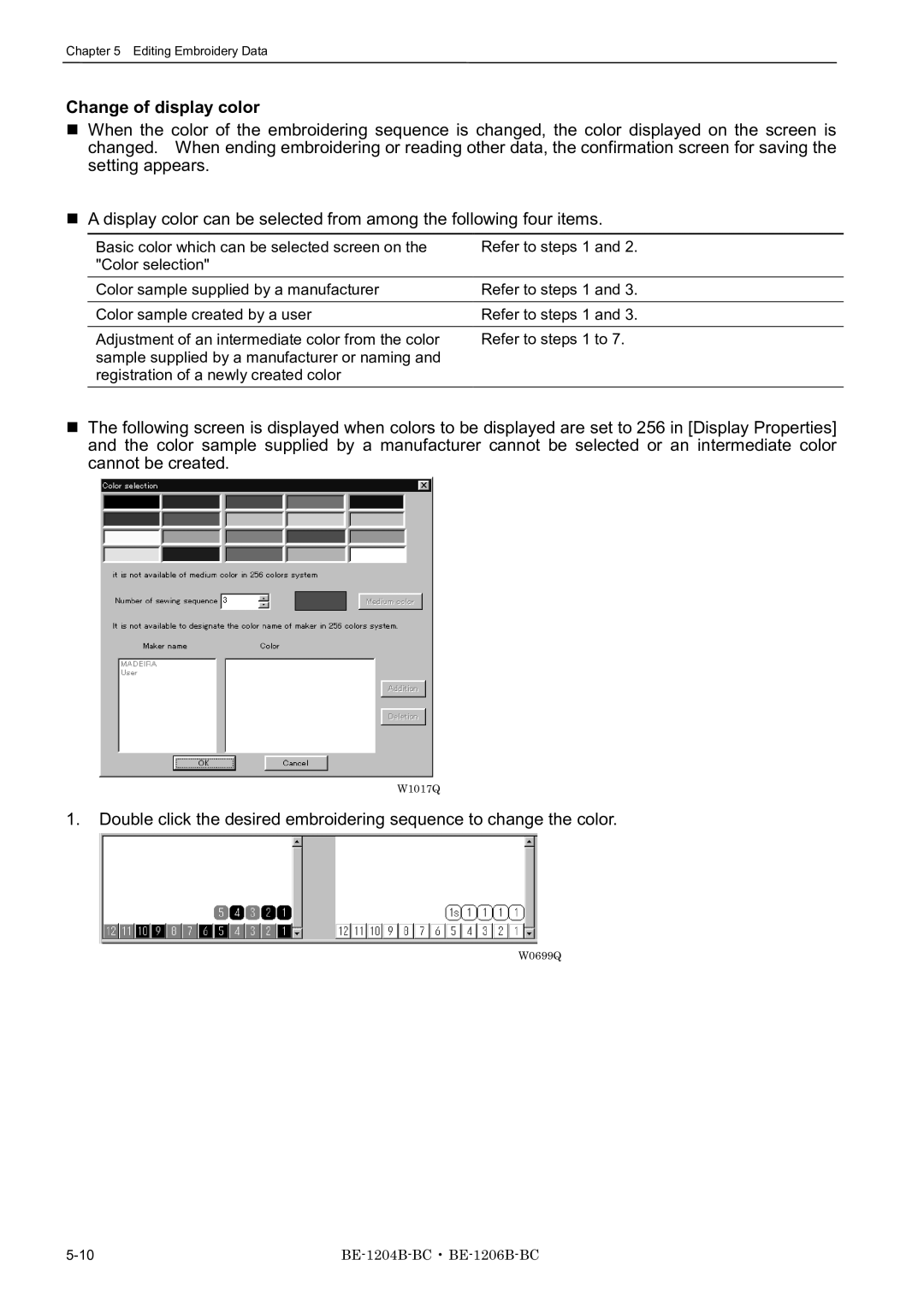 Brother BE-1206B-BC, BE-1204B-BC, BE-1204C-BC instruction manual Change of display color 