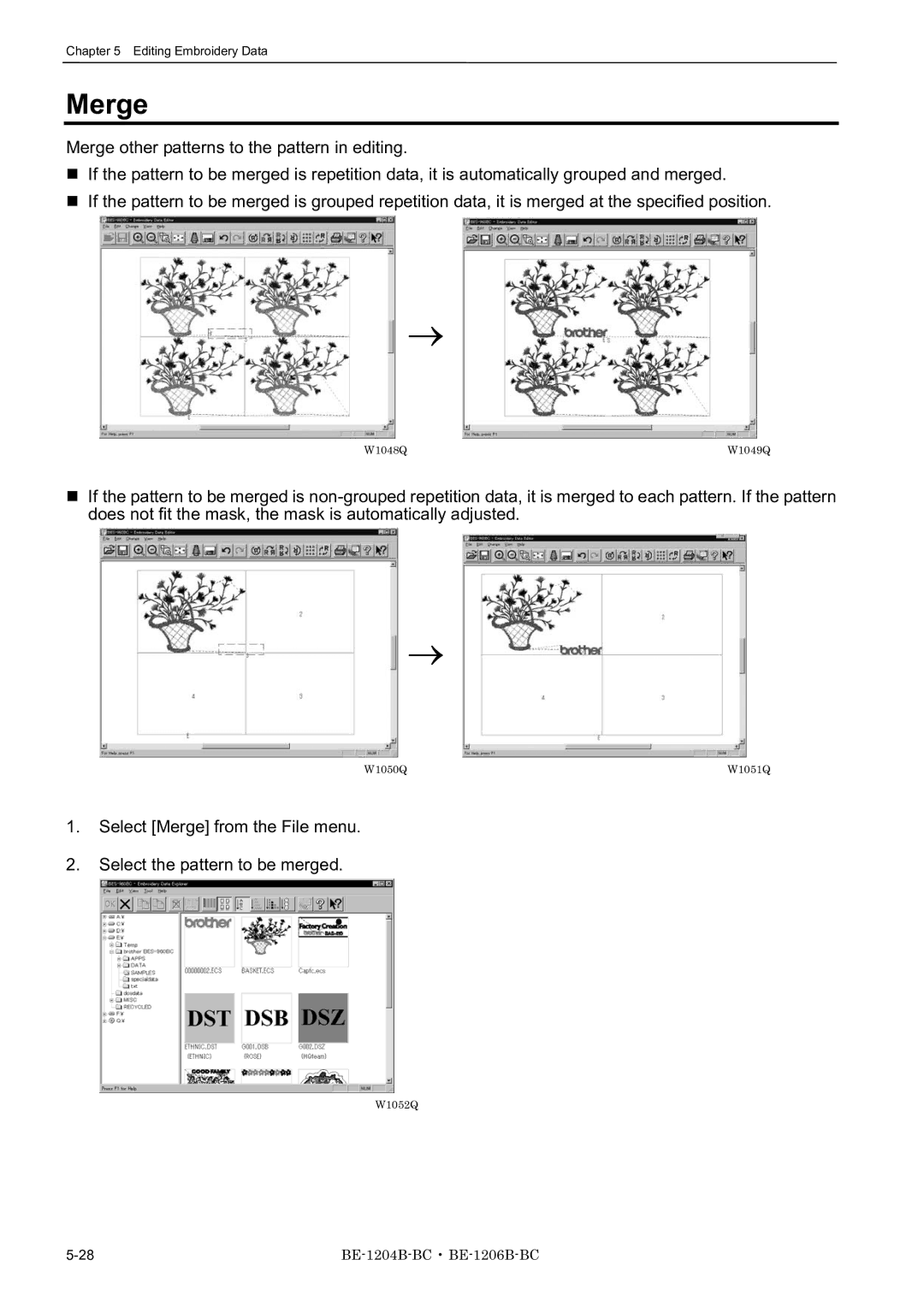 Brother BE-1206B-BC, BE-1204B-BC, BE-1204C-BC instruction manual Merge 