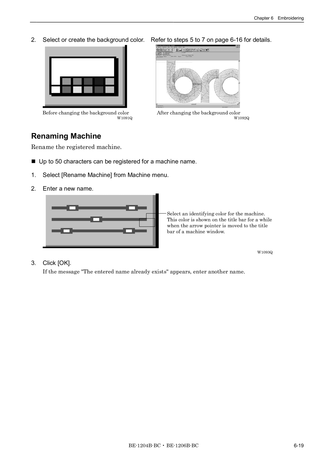 Brother BE-1204B-BC, BE-1206B-BC, BE-1204C-BC instruction manual Renaming Machine, Rename the registered machine 