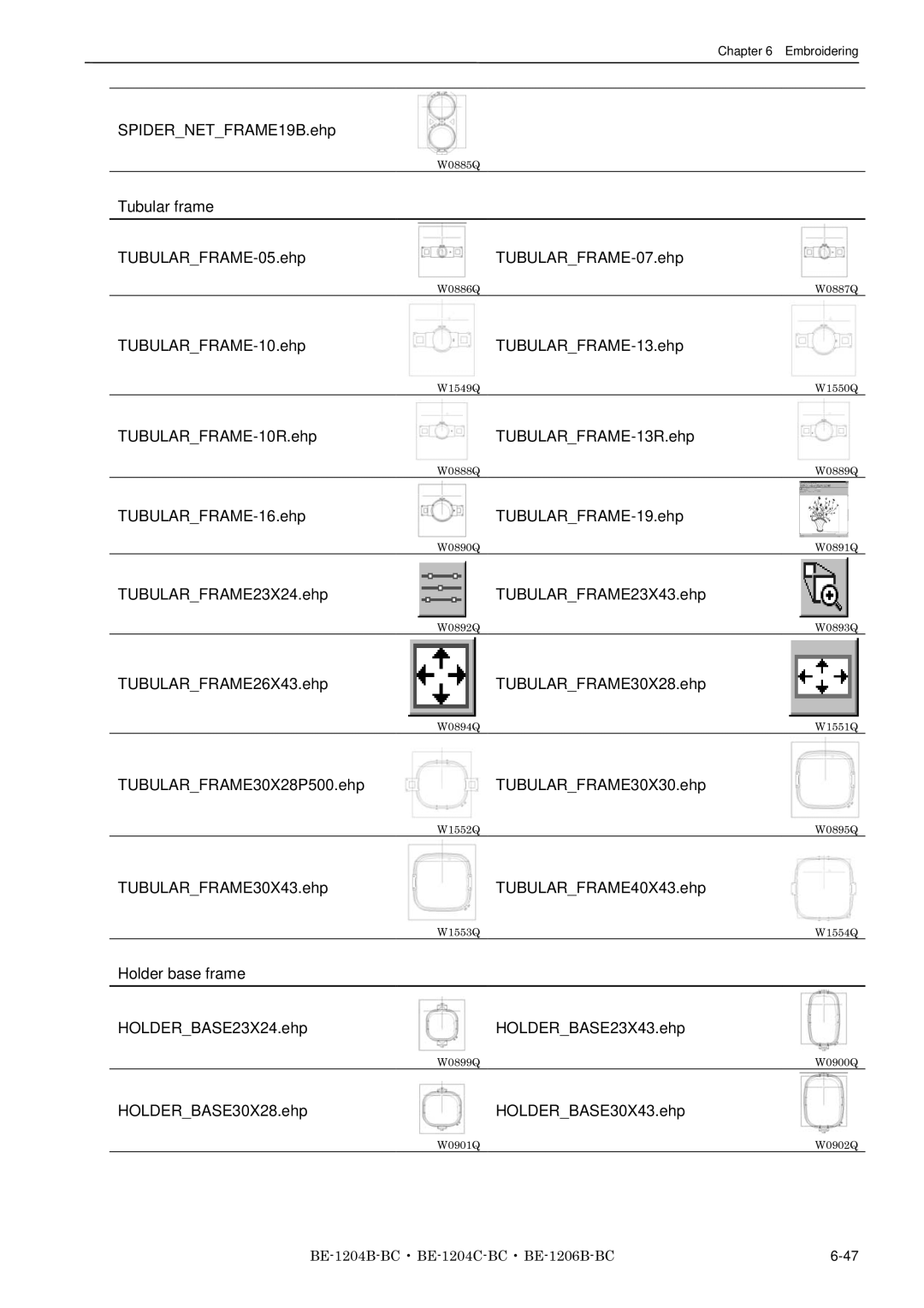 Brother BE-1204C-BC, BE-1206B-BC, BE-1204B-BC instruction manual SPIDERNETFRAME19B.ehp 