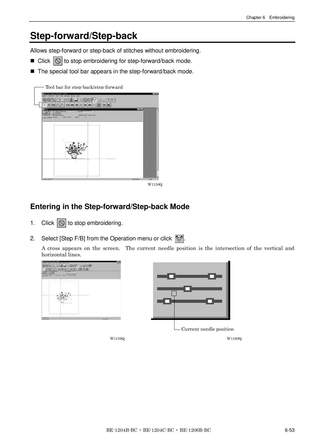 Brother BE-1204C-BC, BE-1206B-BC, BE-1204B-BC instruction manual Step-forward/Step-back 