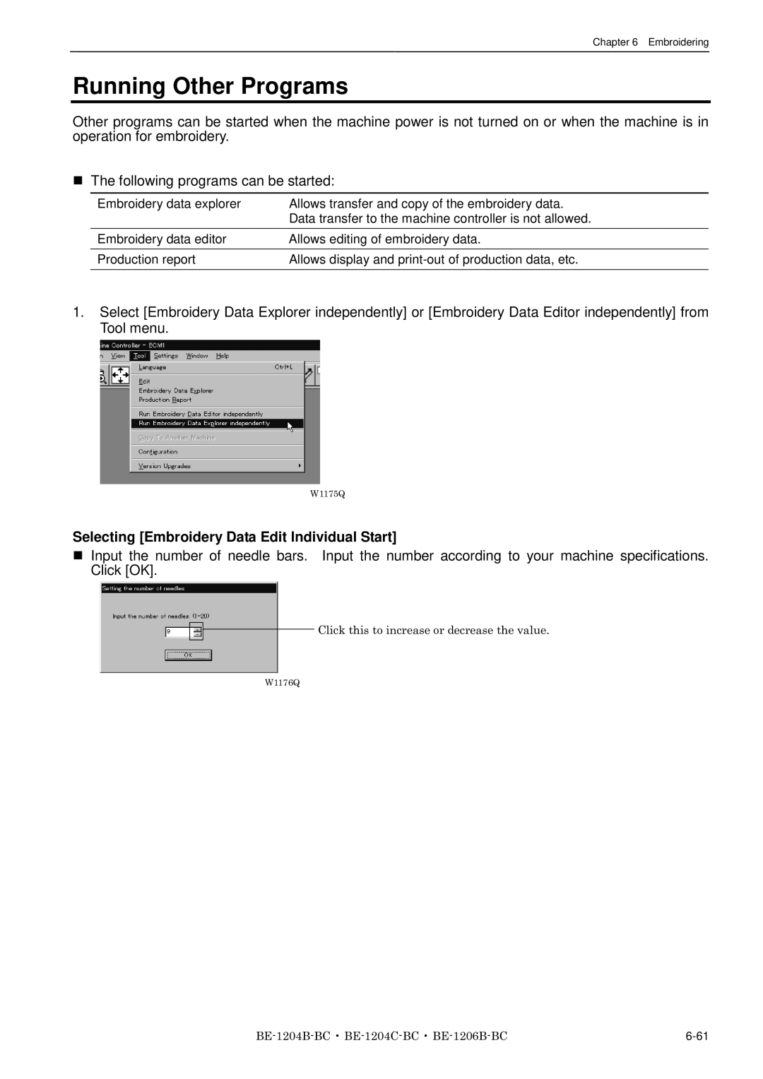 Brother BE-1204B-BC, BE-1206B-BC, BE-1204C-BC instruction manual Running Other Programs 