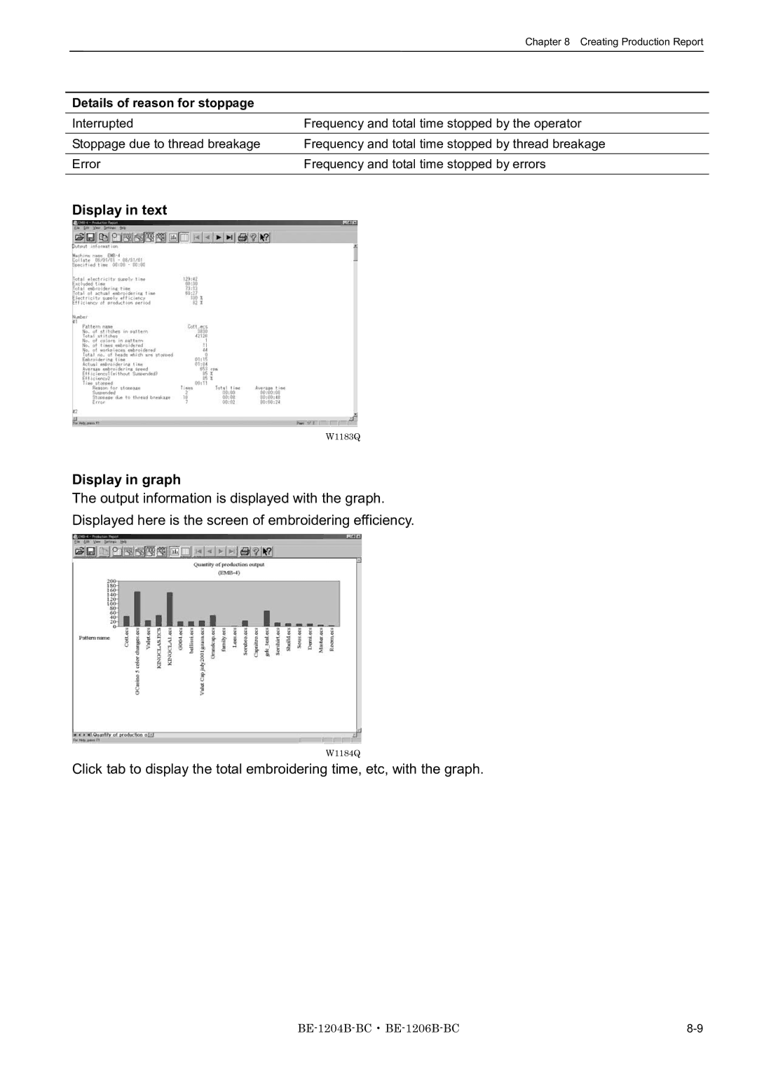 Brother BE-1204C-BC, BE-1206B-BC, BE-1204B-BC instruction manual Details of reason for stoppage 