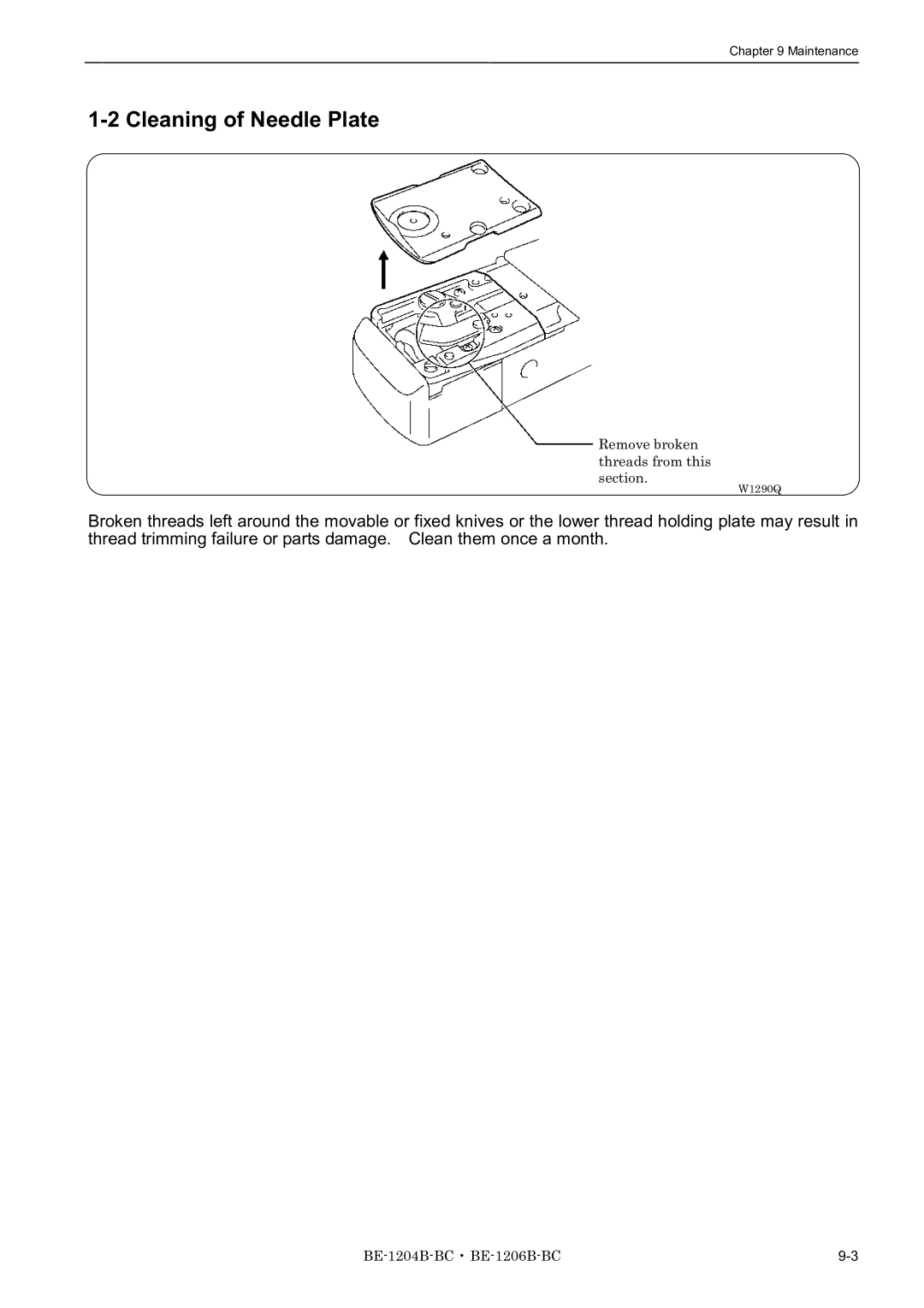 Brother BE-1204B-BC, BE-1206B-BC, BE-1204C-BC instruction manual Cleaning of Needle Plate 