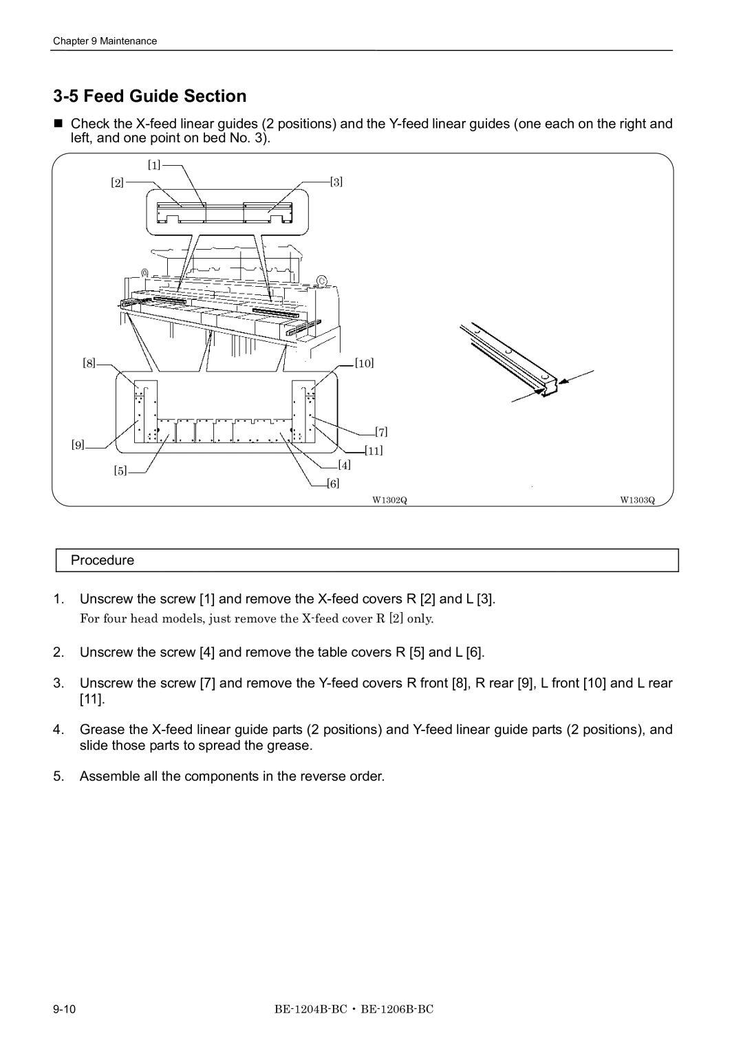 Brother BE-1204C-BC, BE-1206B-BC, BE-1204B-BC instruction manual Feed Guide Section 