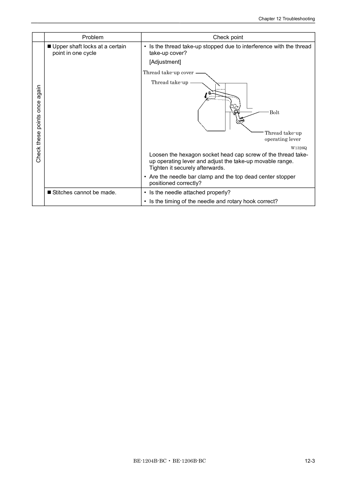 Brother BE-1204C-BC, BE-1206B-BC, BE-1204B-BC instruction manual Once again 