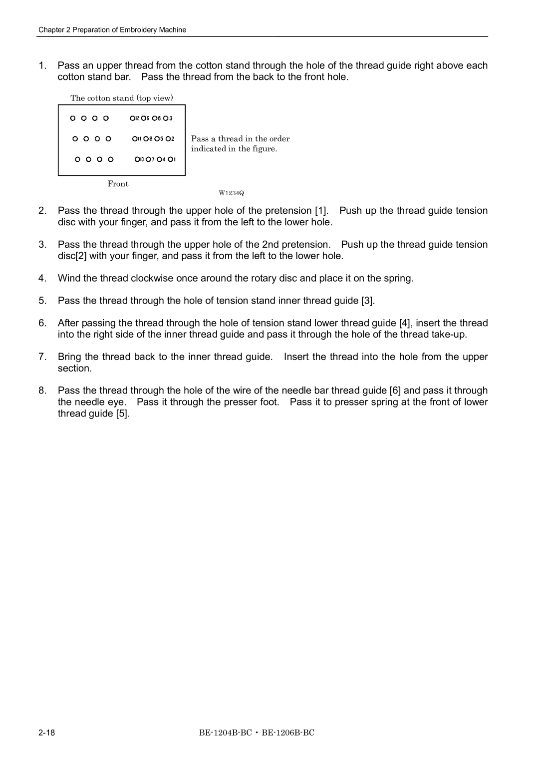 Brother BE-1204B-BC, BE-1206B-BC, BE-1204C-BC instruction manual W1234Q 