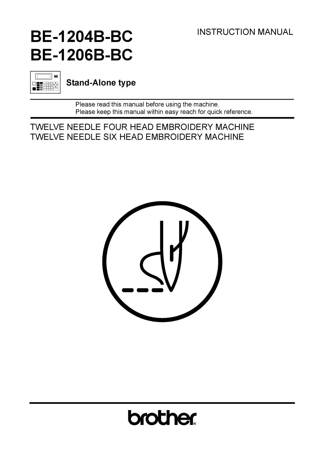 Brother instruction manual BE-1204B-BC BE-1206B-BC 