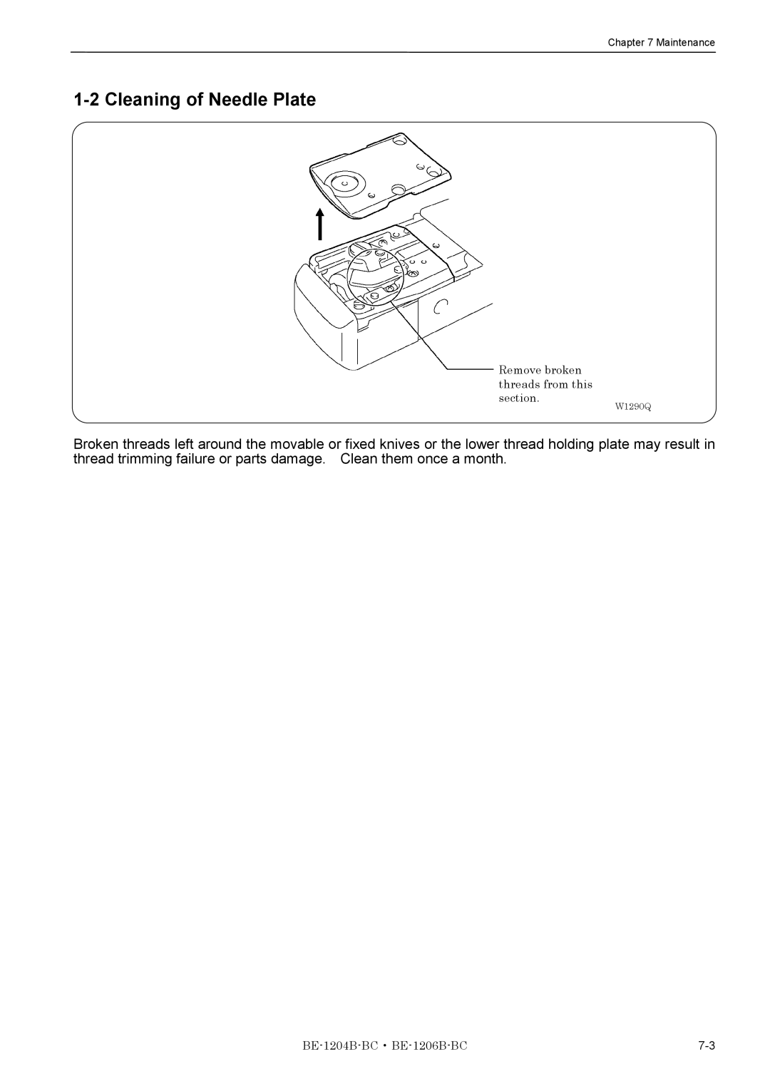 Brother BE-1204B-BC, BE-1206B-BC instruction manual Cleaning of Needle Plate 