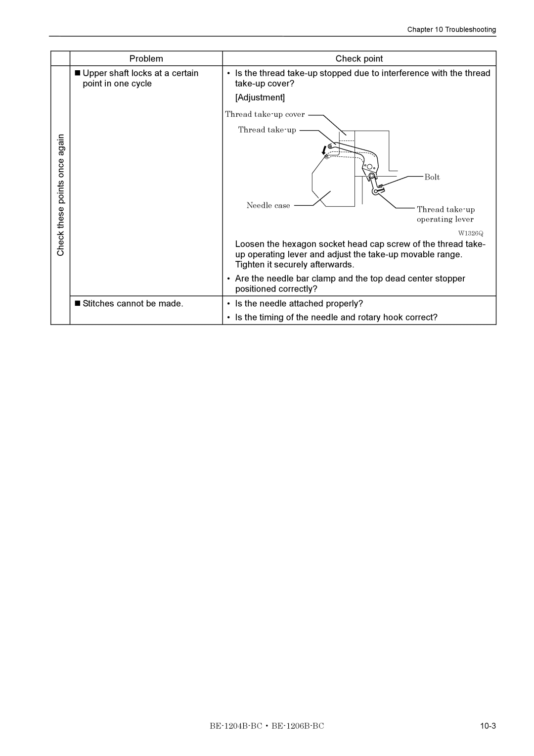 Brother BE-1204B-BC, BE-1206B-BC instruction manual Once again 