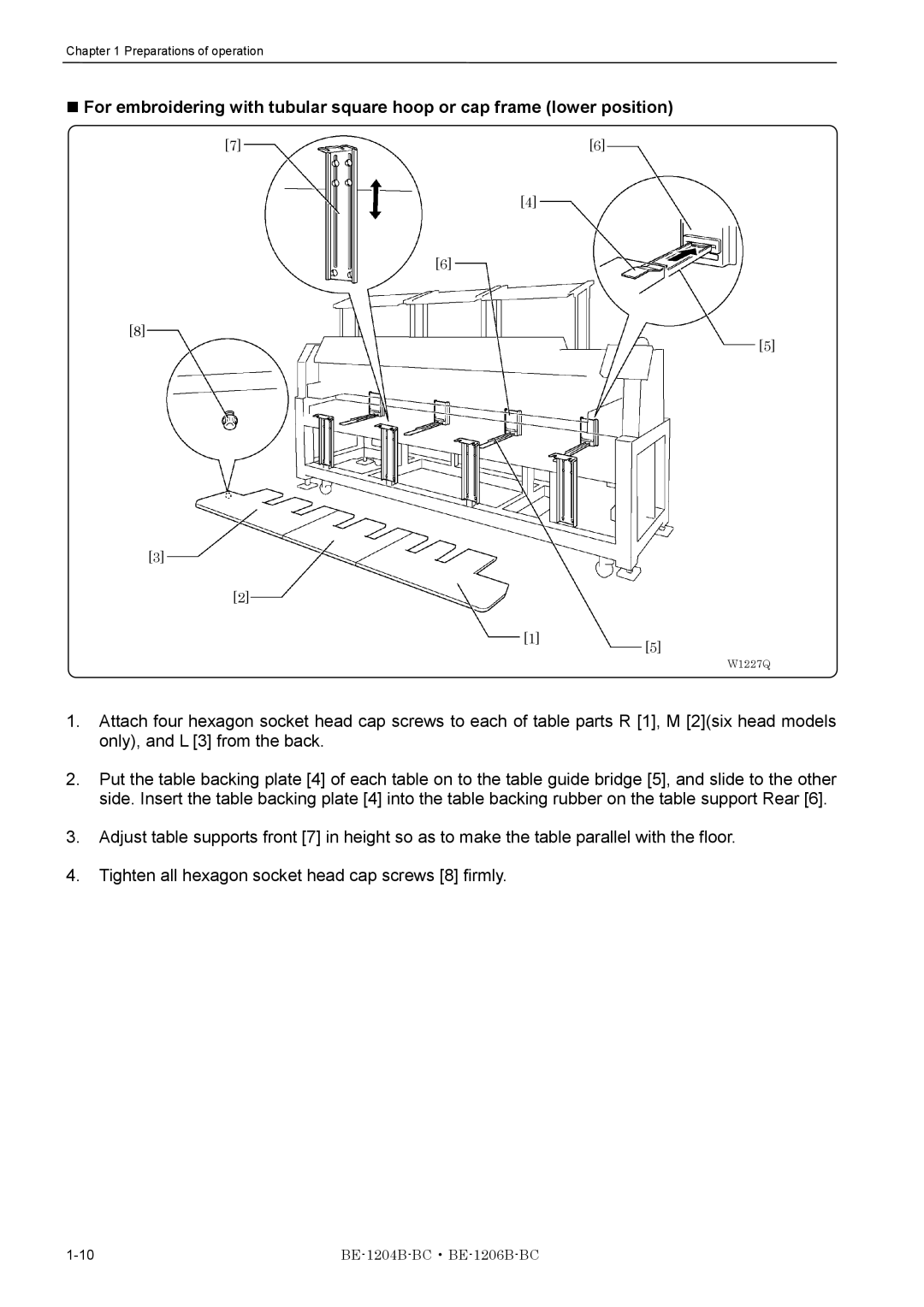 Brother BE-1206B-BC, BE-1204B-BC instruction manual W1227Q 