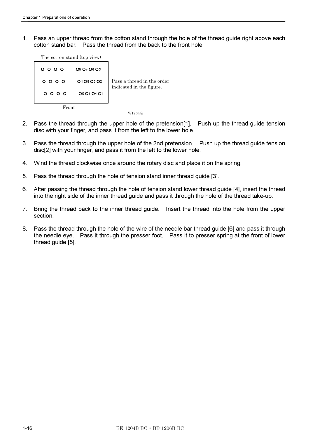 Brother BE-1206B-BC, BE-1204B-BC instruction manual W1234Q 