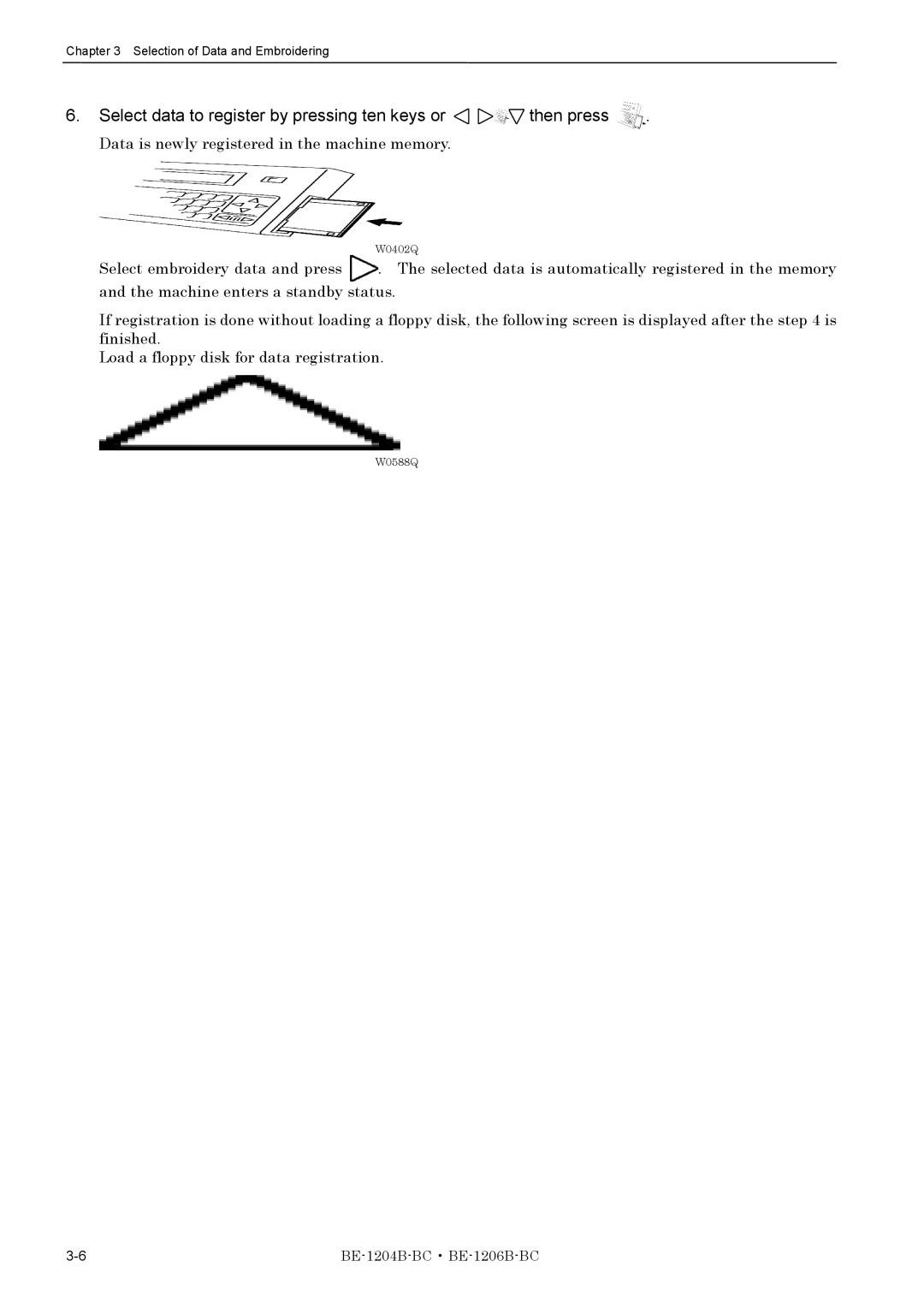 Brother BE-1206B-BC, BE-1204B-BC instruction manual Select data to register by pressing ten keys or then press 