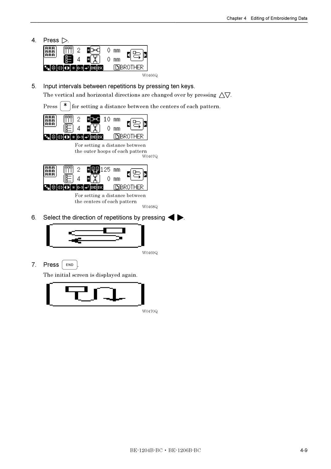 Brother BE-1204B-BC, BE-1206B-BC instruction manual Input intervals between repetitions by pressing ten keys 