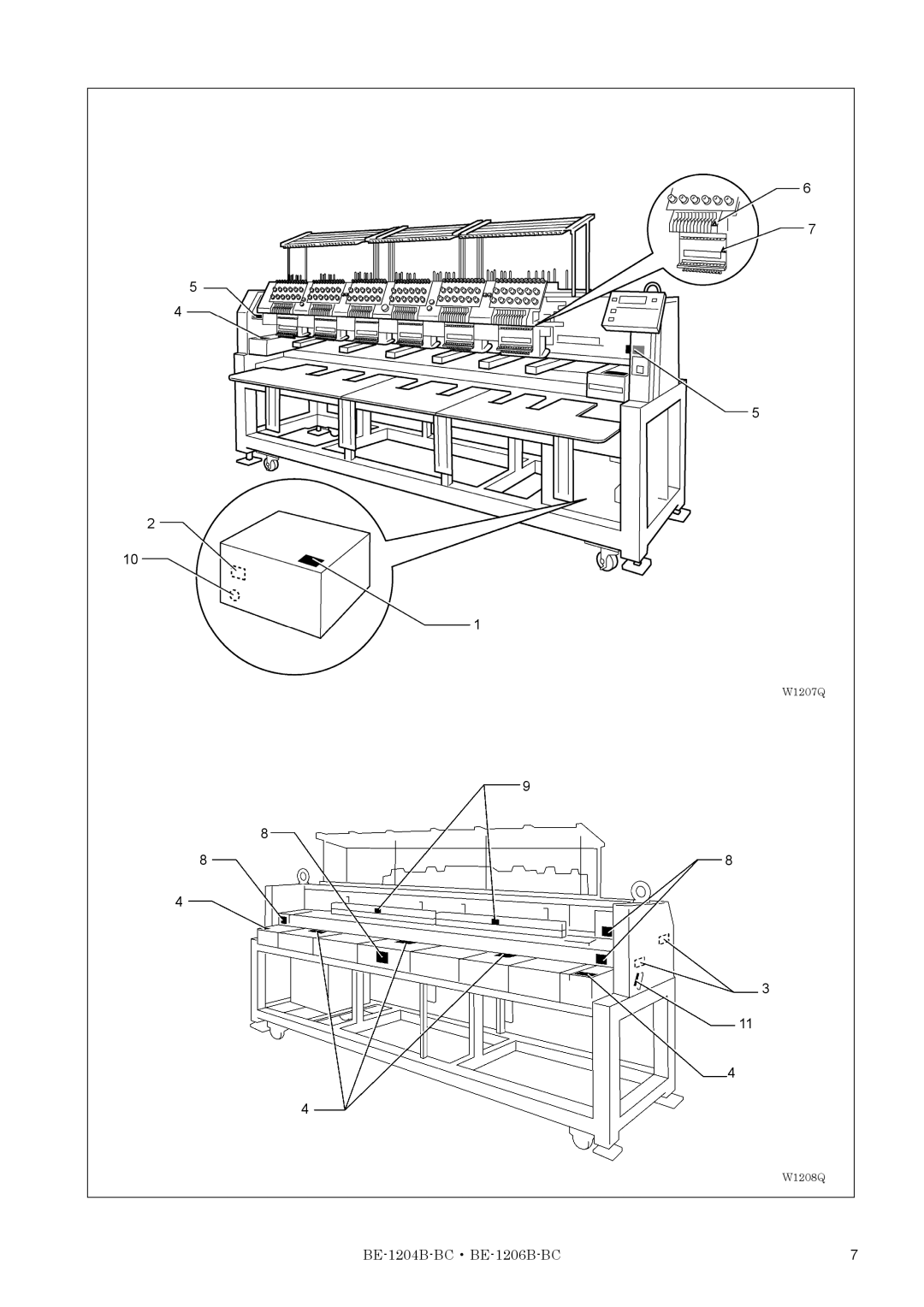 Brother BE-1204B-BC, BE-1206B-BC instruction manual W1207Q W1208Q 