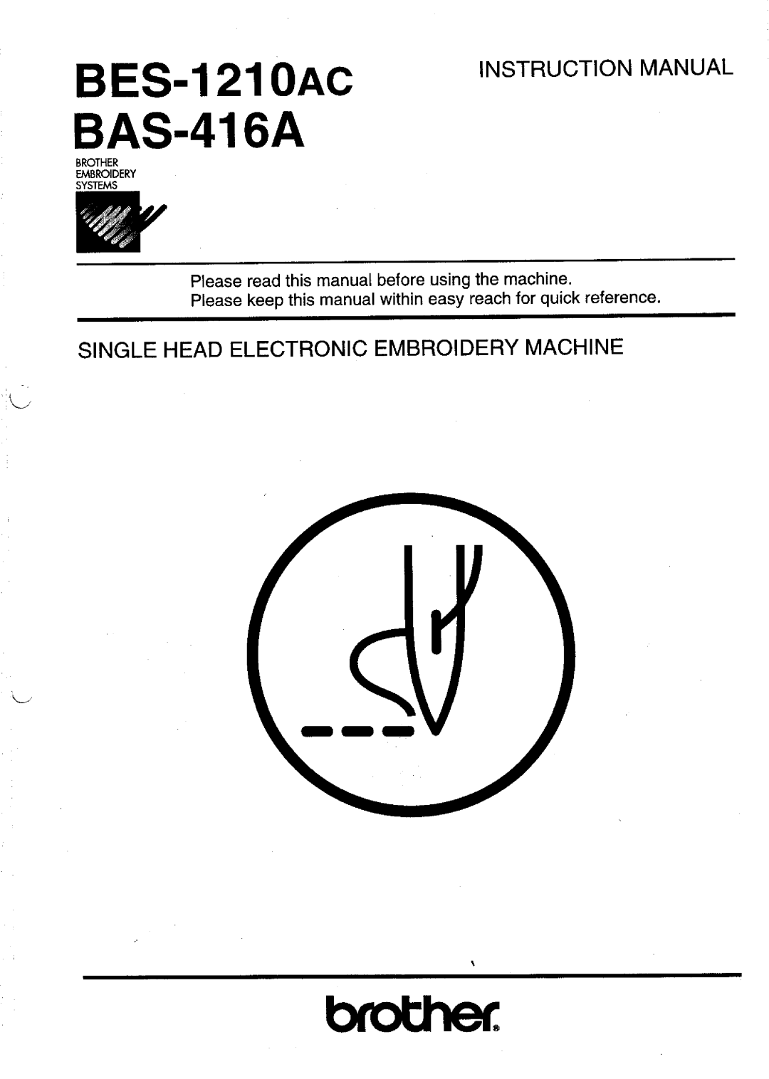 Brother BES-1210AC manual 