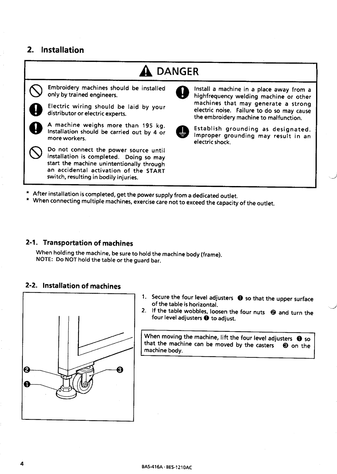 Brother BES-1210AC manual 