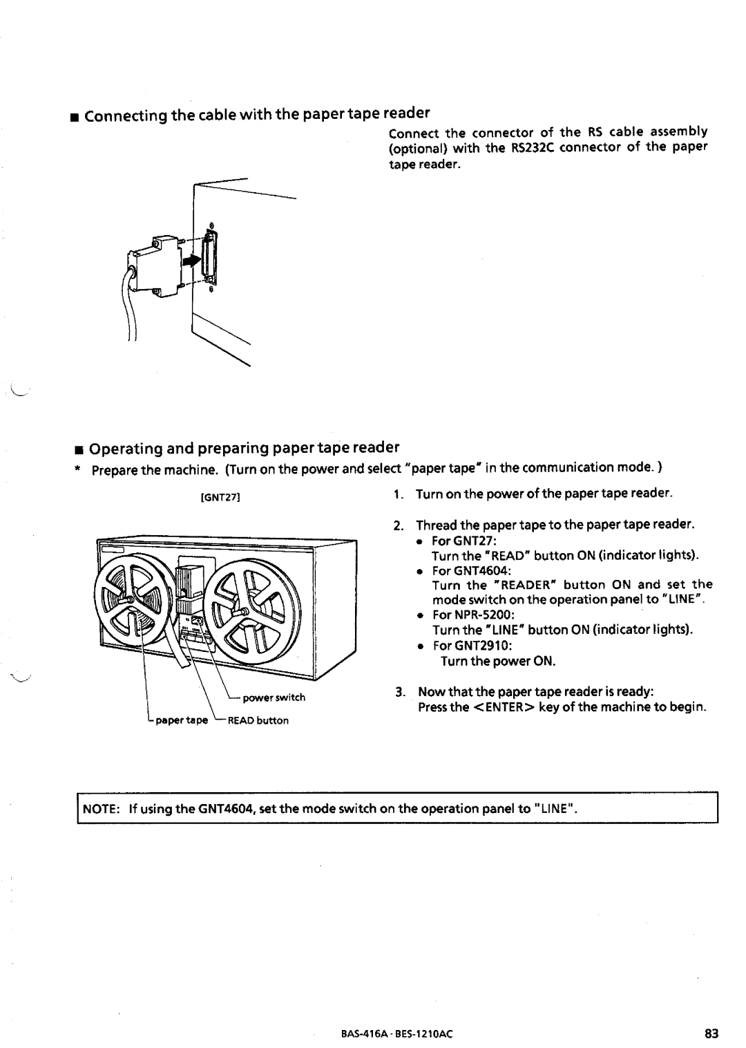 Brother BES-1210AC manual 