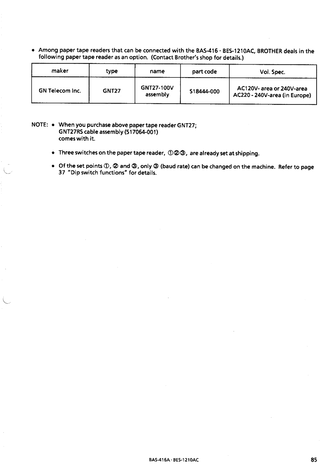 Brother BES-1210AC manual 