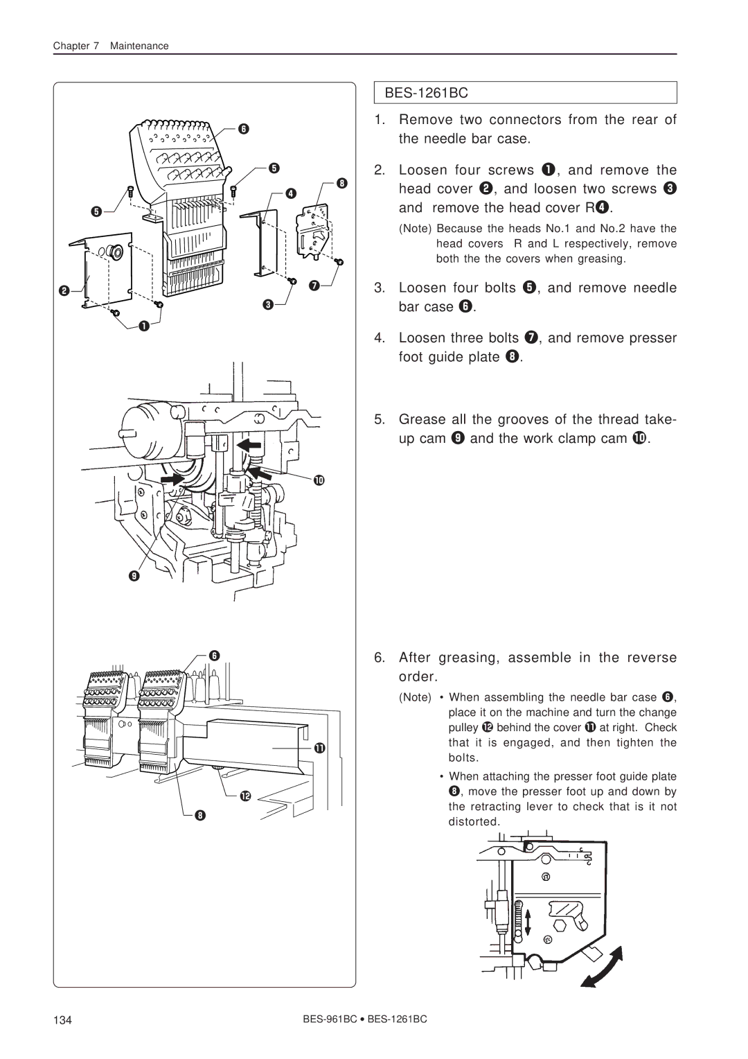 Brother instruction manual BES-961BC BES-1261BC 