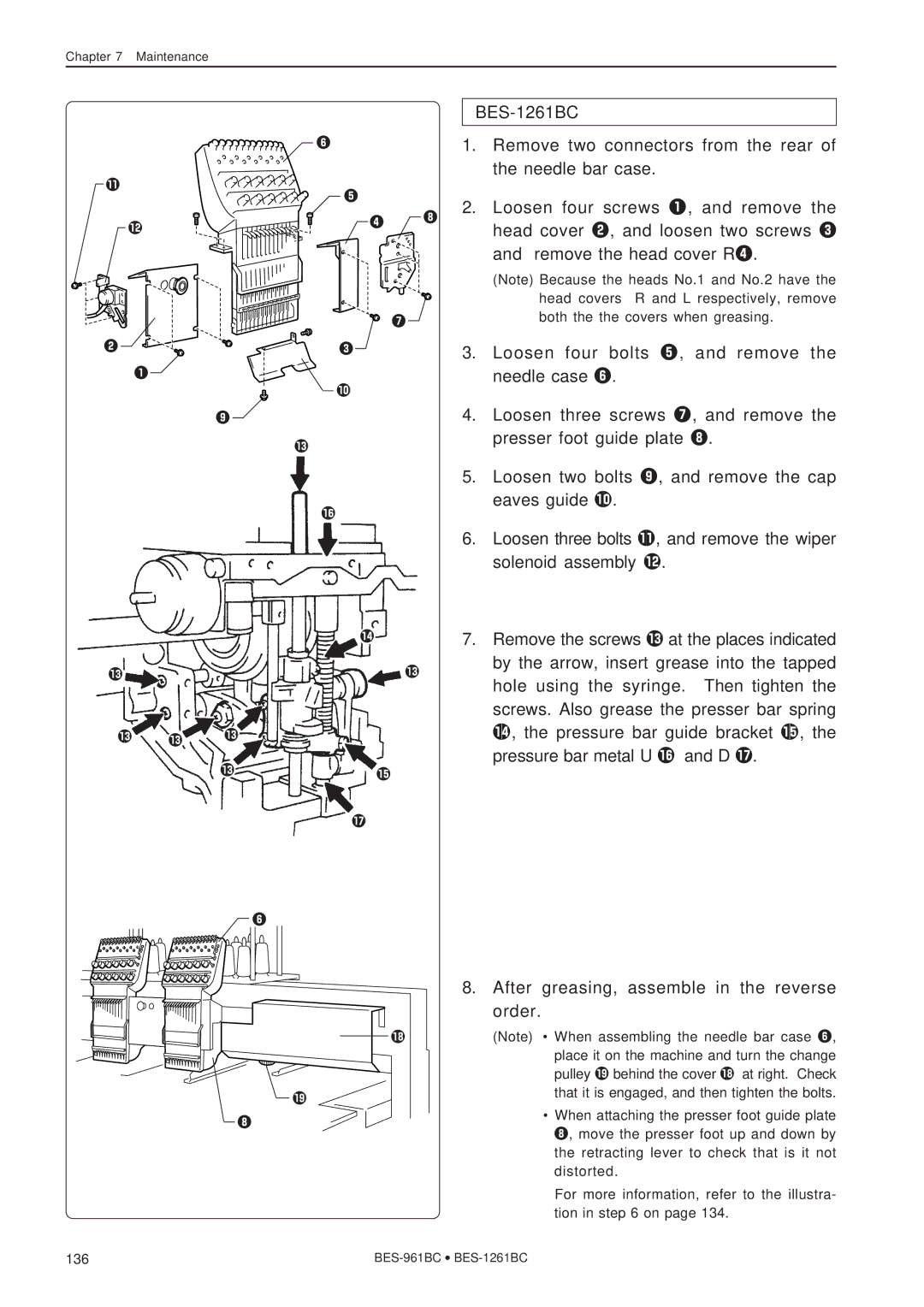 Brother instruction manual BES-961BC BES-1261BC 