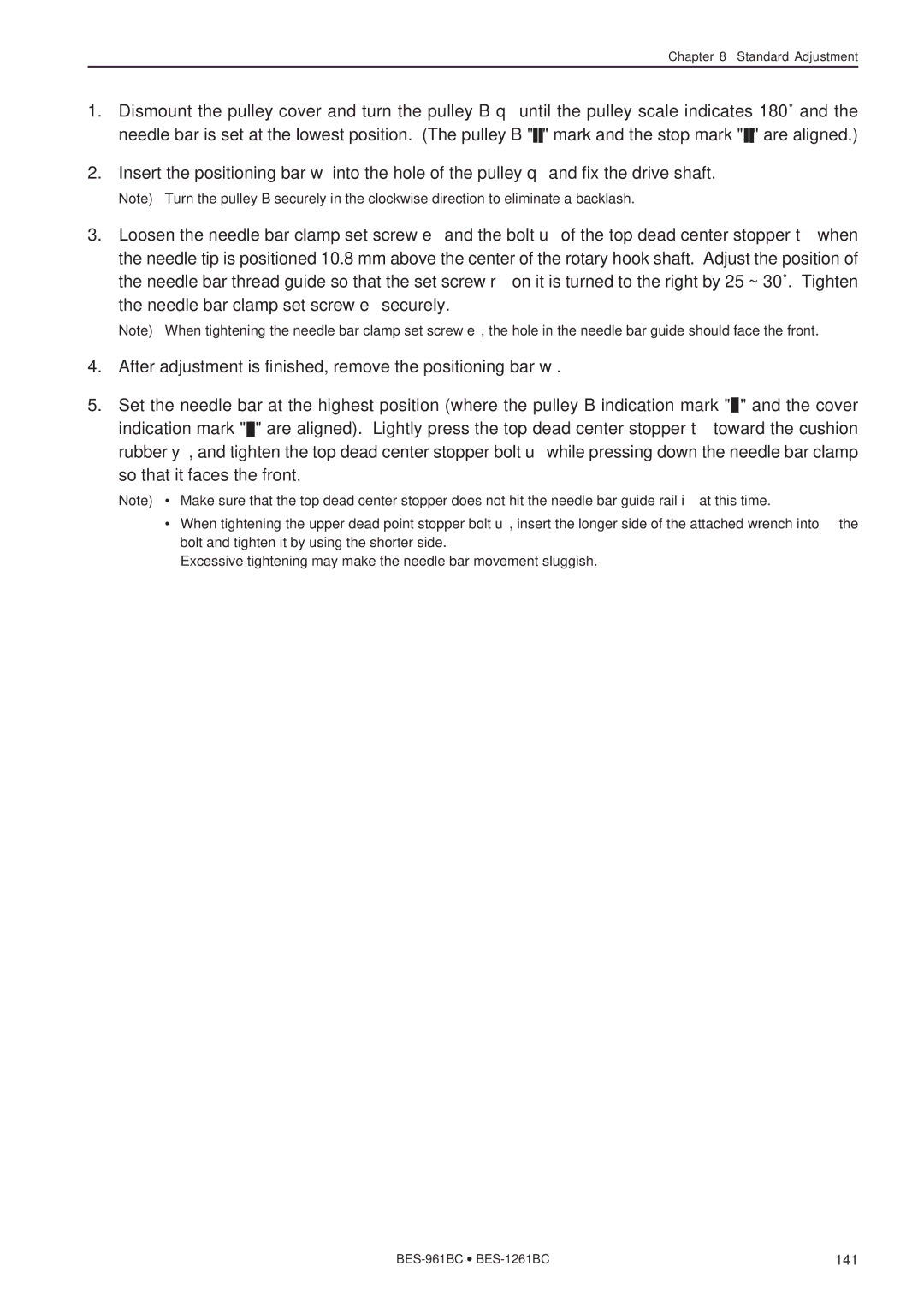 Brother BES-961BC, BES-1261BC instruction manual Bolt and tighten it by using the shorter side 