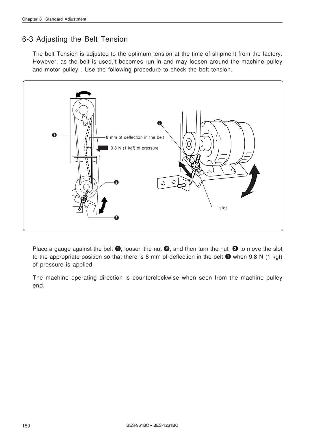 Brother BES-1261BC, BES-961BC instruction manual Adjusting the Belt Tension 