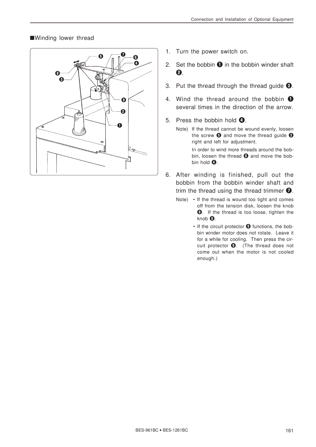 Brother BES-961BC, BES-1261BC instruction manual 161 